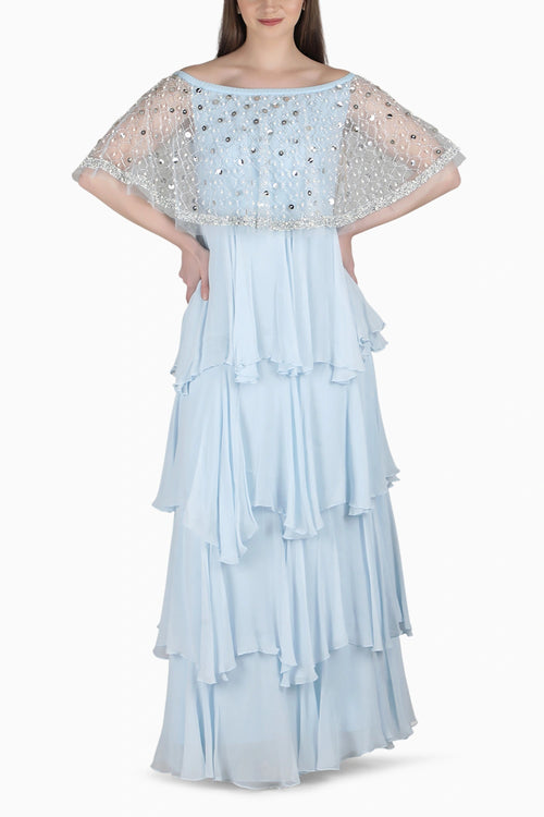Ice Blue Layred Dress