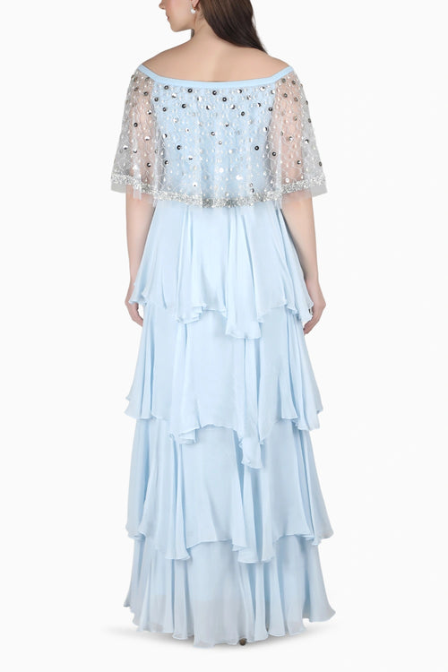 Ice Blue Layred Dress