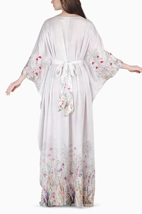 Ivory Palm Drift Kaftan