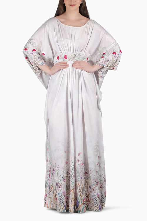 Ivory Palm Drift Kaftan