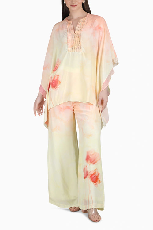 Peach Tulip Printed Co-ord Set