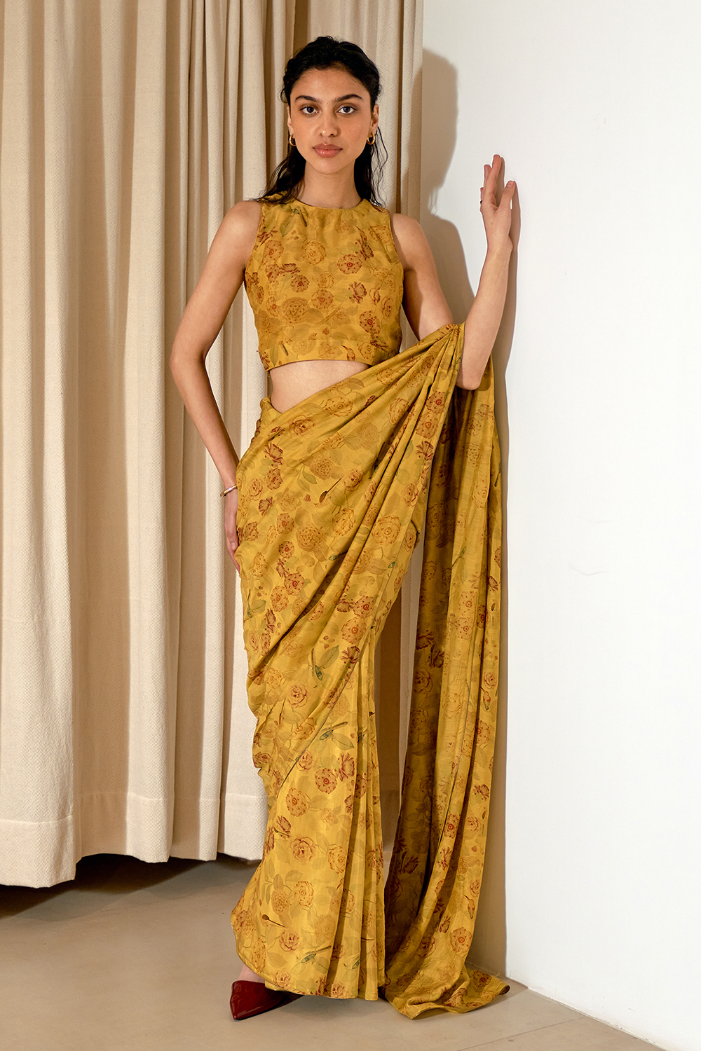 Aathira Mustard Saree Set