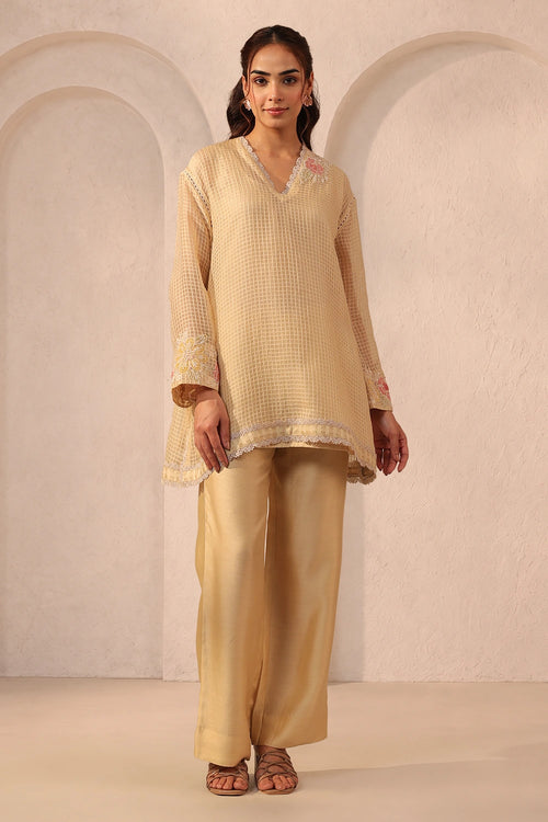 Vaayu Beige Applique Co-ord Set