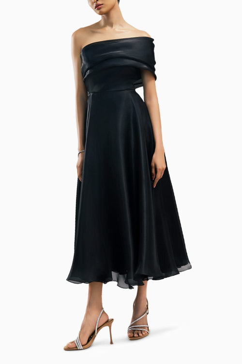 Astrid Off-Shoulder Pleated Dress