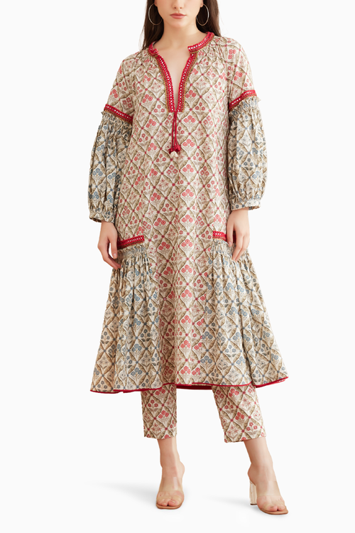 Bespoke Mughal Print Kurta Set