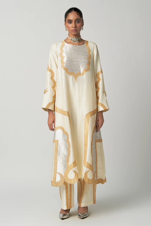 Art Deco Moti Mehrabiya Kurta Set