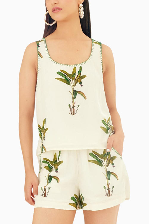 Off-White Hand Painted Co-ord Set