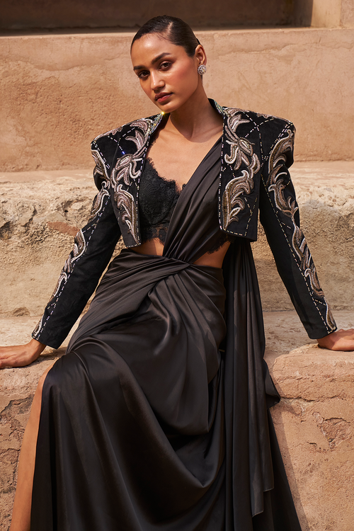 Sand Swept Mirage Crop Blazer