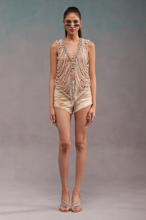 Nude Pearl Waist Coat