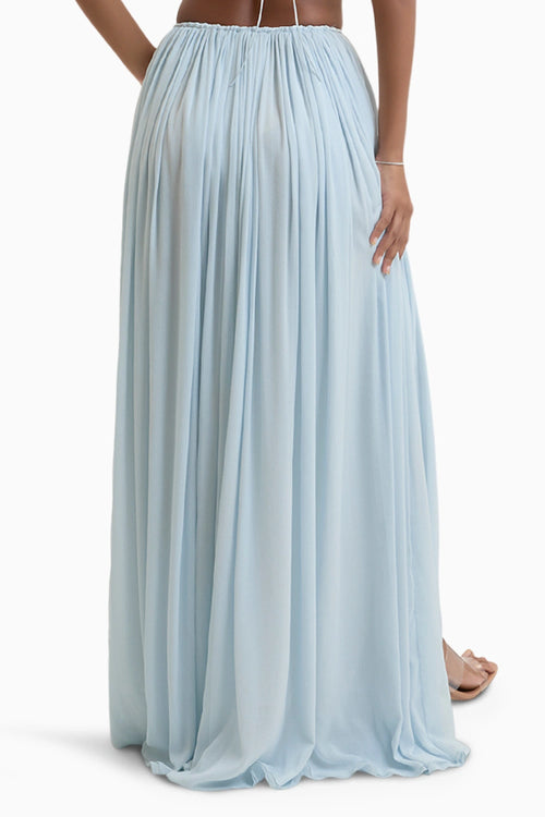 Blue Morgana Gathered Maxi Skirt