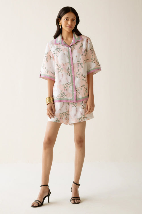 Peach Floral Printed Co-ord Set