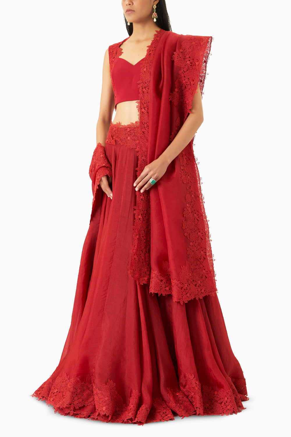 Niamb Red Lehenga Set