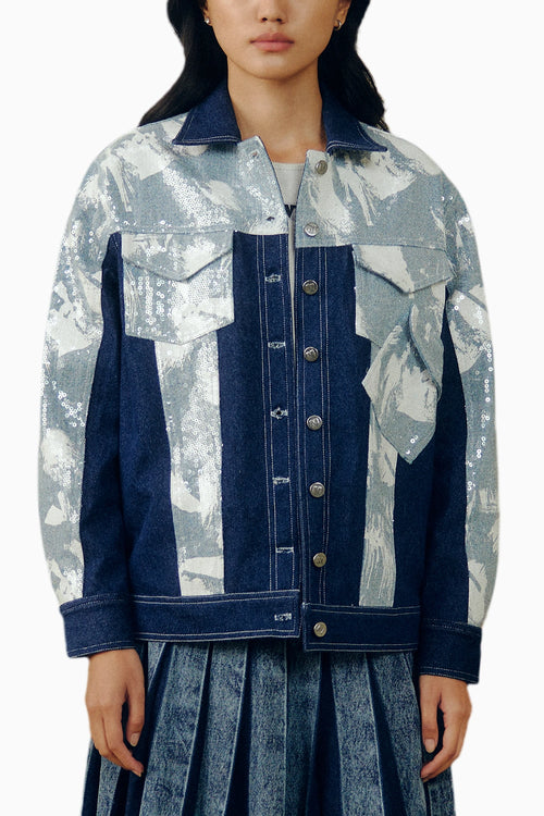 Mix & Match Denim Sequins Jacket