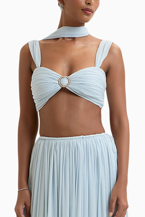 Sky Morgana Buckle Crop Top