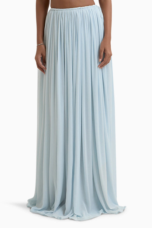 Blue Morgana Gathered Maxi Skirt