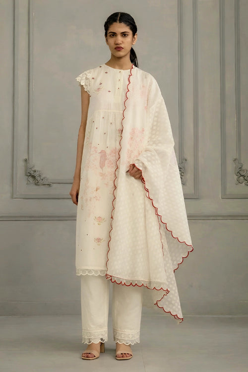 Ivory Gathered Tunic Set