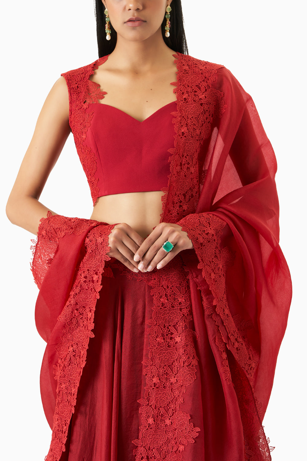 Niamb Red Lehenga Set