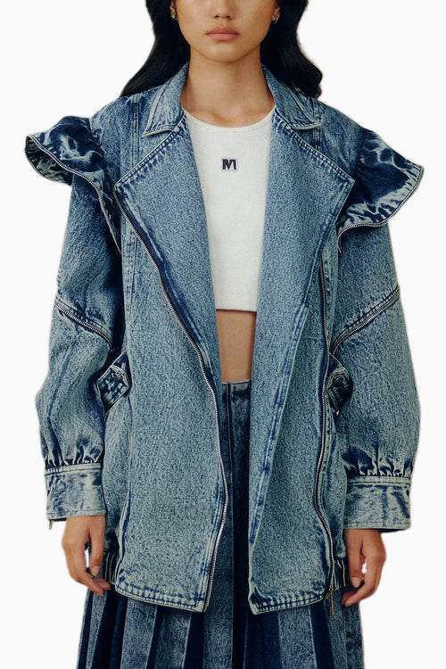 Washed Denim Oversize Jacket