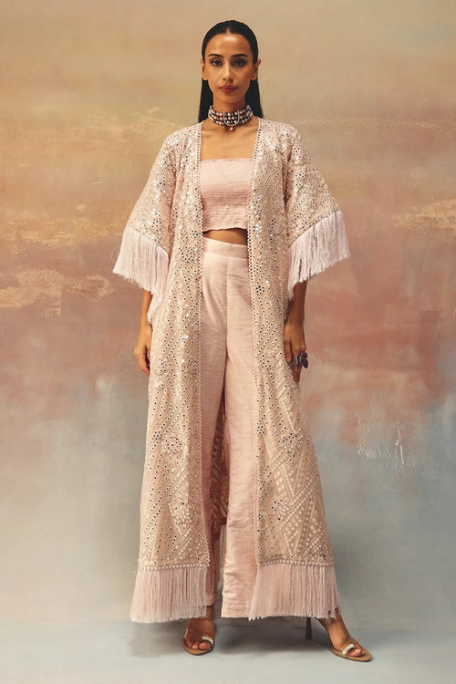 Blush Pink Tassle Kaftan