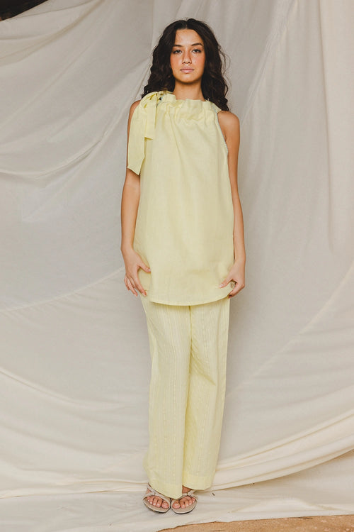 Alira Yellow Neck Top