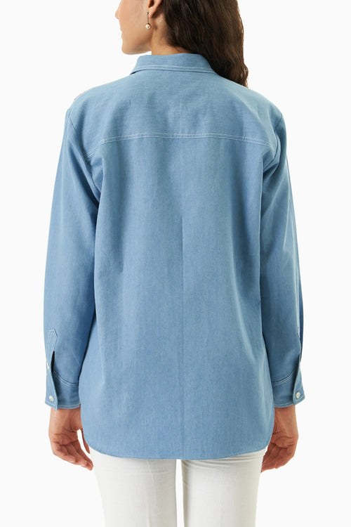 Crabby Beaded Embroidered Shirt