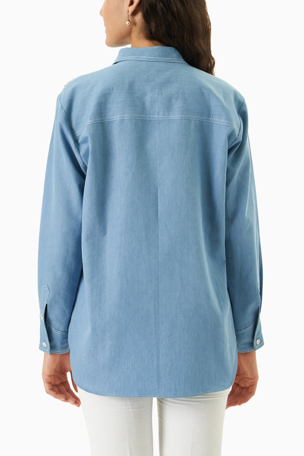 Crabby Beaded Embroidered Shirt