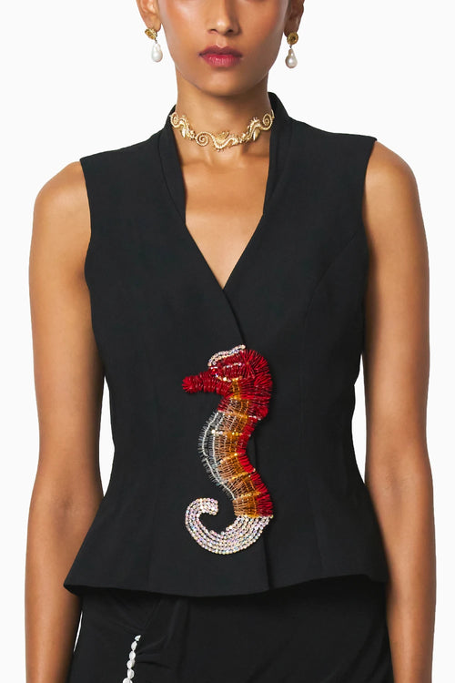 Ocean Black With Red Blazer
