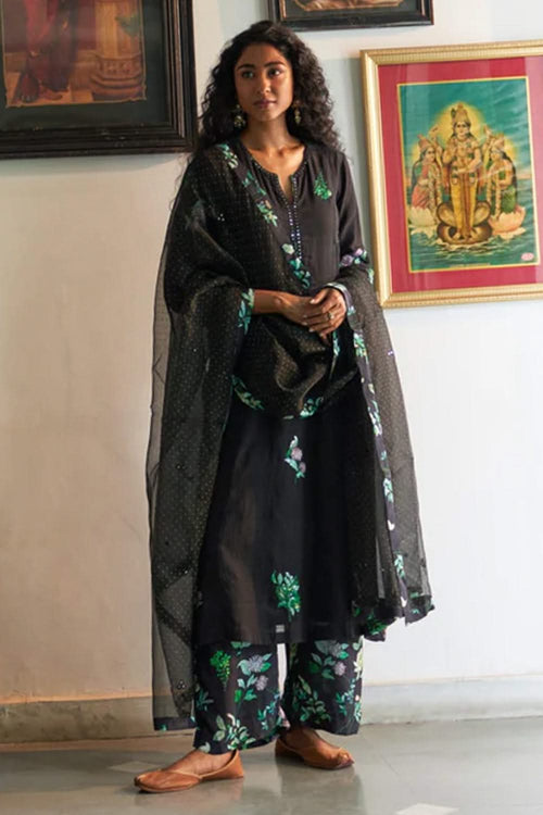 Sanjh Black Kurta Set