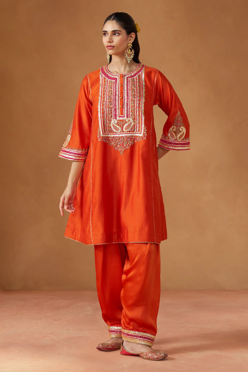 Daneen Burnt Orange Chauga with Salwar
