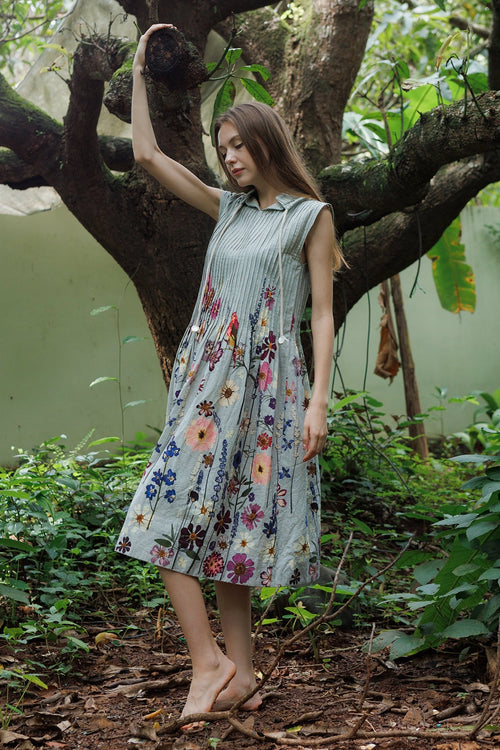 Fleur Imprint Cord Dress