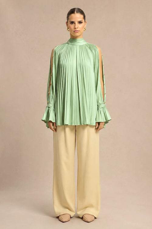 Ash Green Halter Neck Blouse