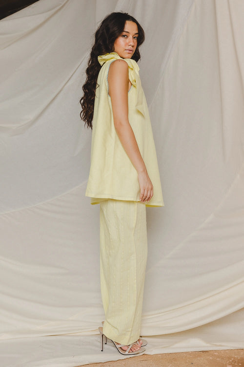 Alira Yellow Neck Top