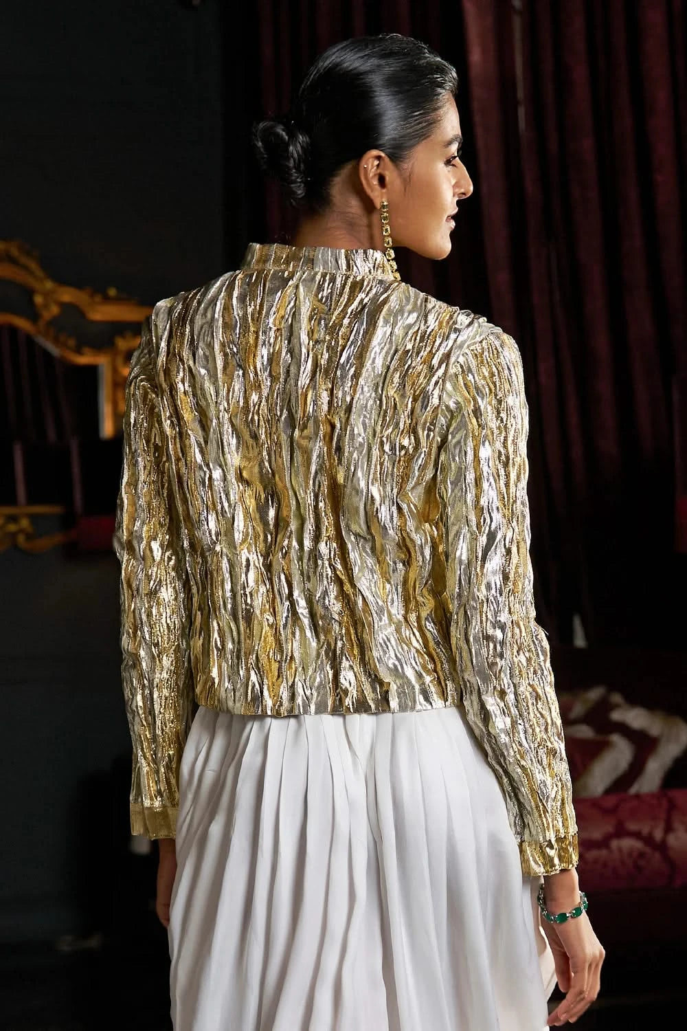 Crushed Gota Weave Bolero