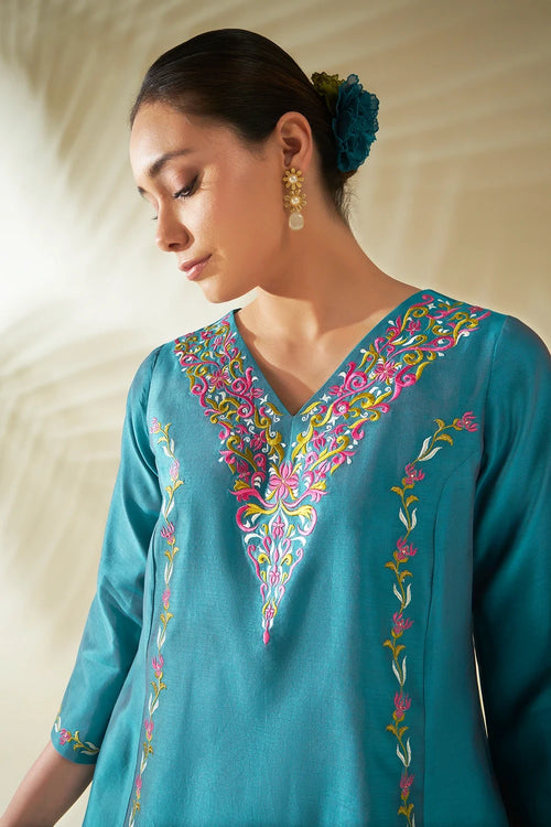 Blue Ziya Tunic Set