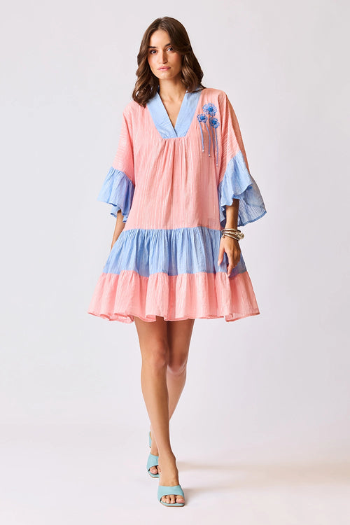 Rosé Ruffle Mini Dress