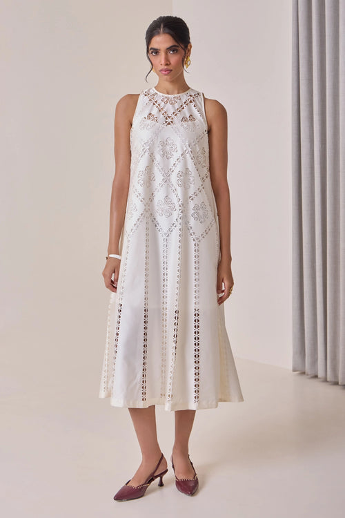 Pearl Cut-Work Midi