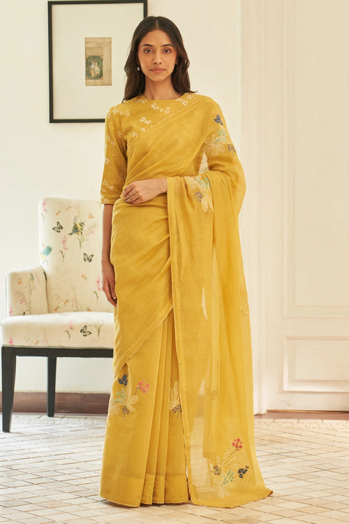 Rue Floral Threadwork Saree