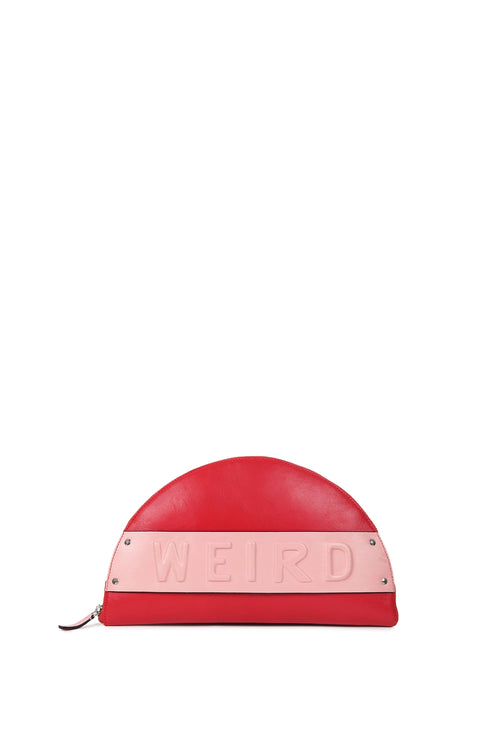 Lussa Red Pink Half Moon Clutch Bag