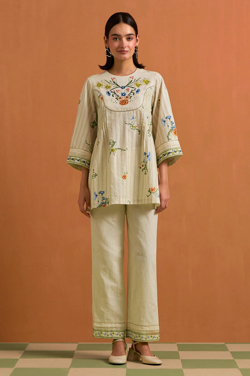 Ivory Verdant Yoke Co-ord Set