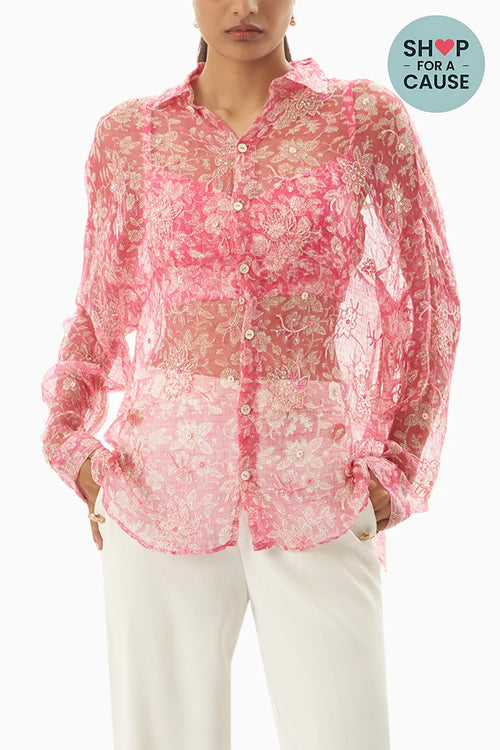 Pink Tara Blouse with Kota Shirt