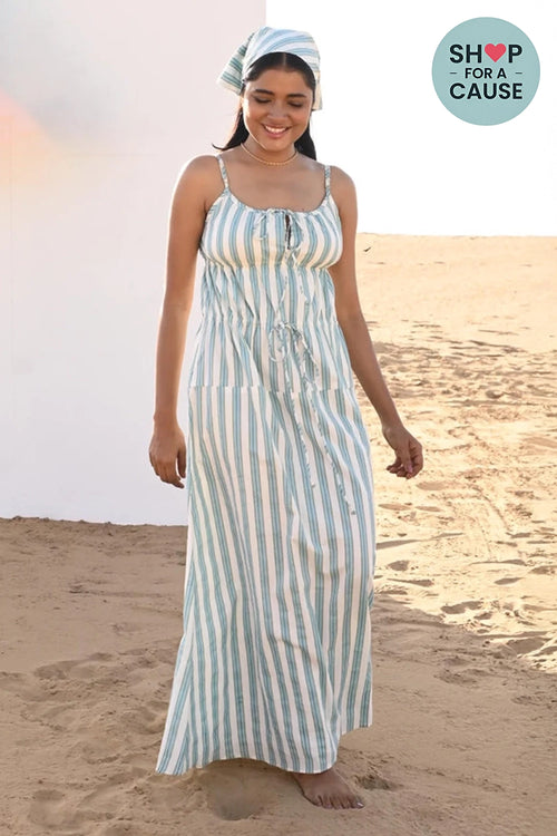 Varkala Turquoise Stripe Dress