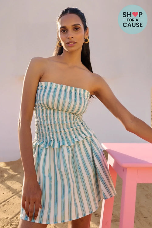 Abu Turquoise Stripe Dress