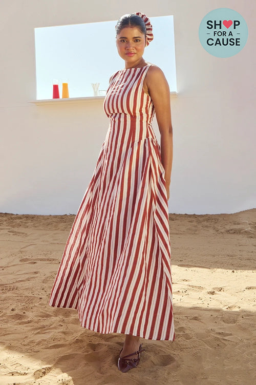 Jawai Red Stripe Dress