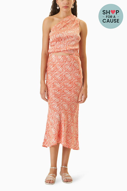 Orange Vellore Top With Ooty Skirt