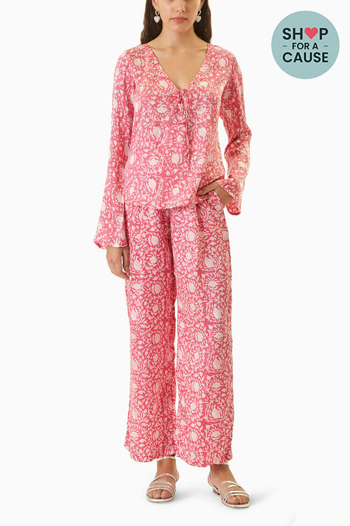 Pink Pali Top With Chail Pants