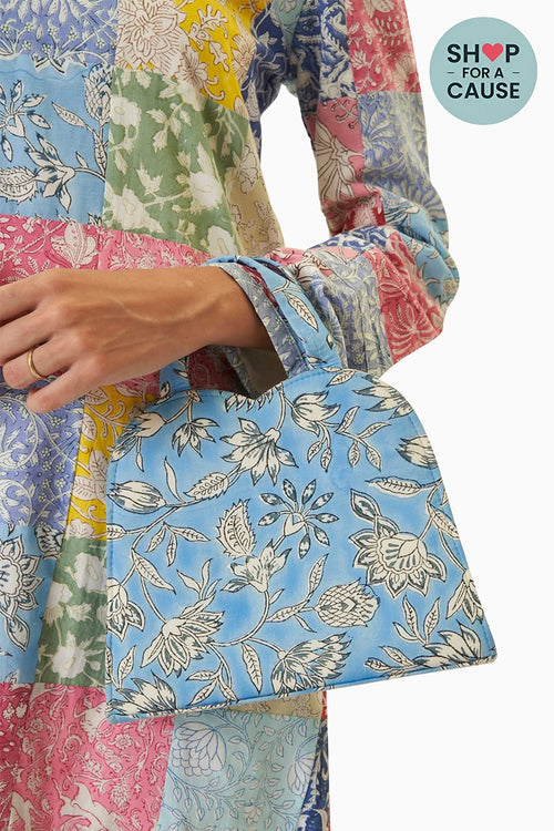 Blue Floral Sweetheart Bag