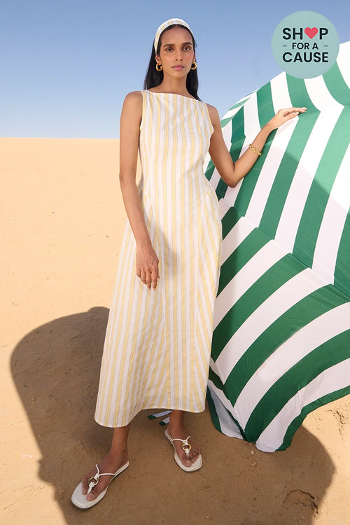 Jawai Yellow Stripe Dress