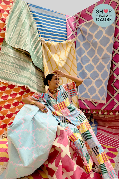 Multicolor Stripes Patchwork Pant