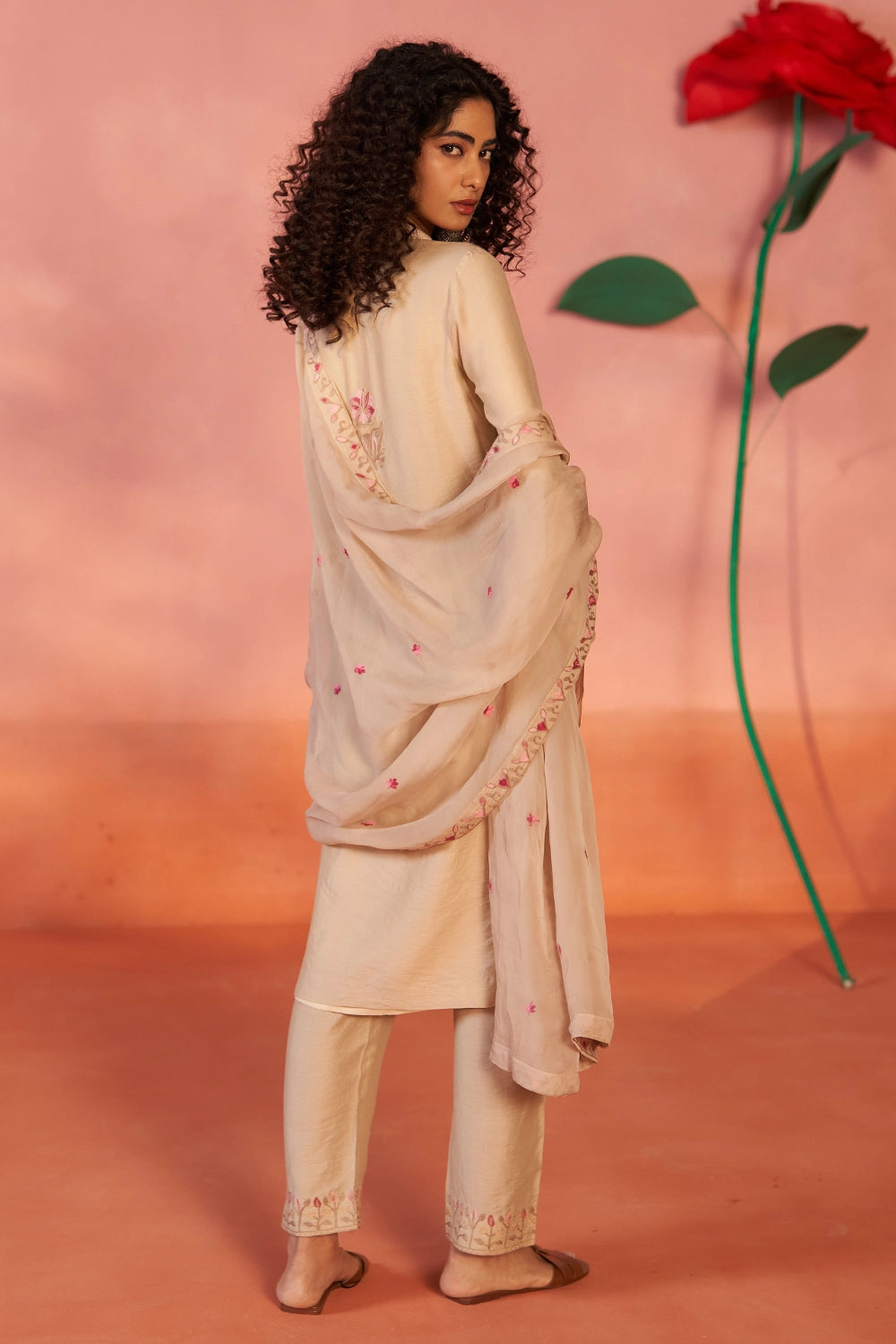 Noor-e-Chanderi Sand Kurta Set