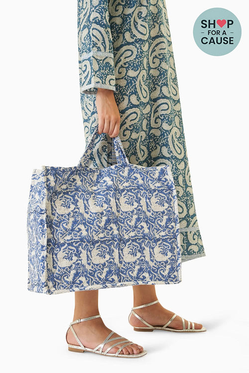 Blue Medium Tote Bag